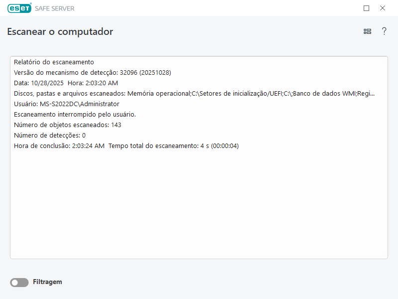 Relatório de rastreamento do computador