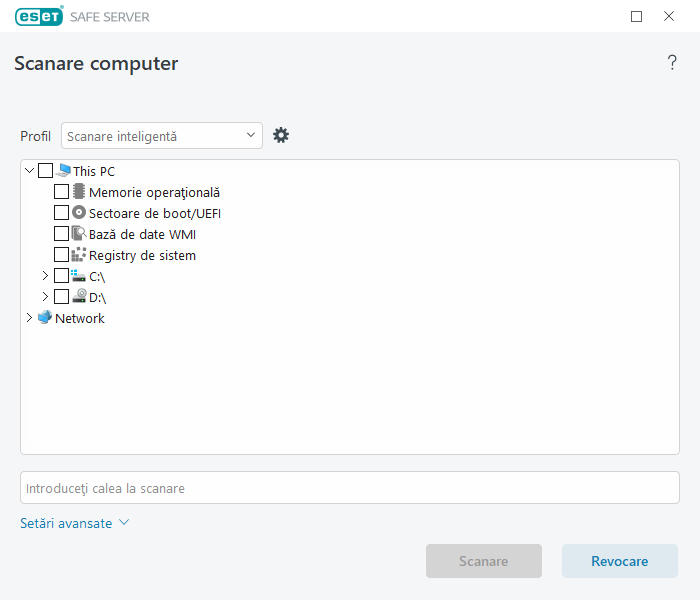 Scanare particularizată