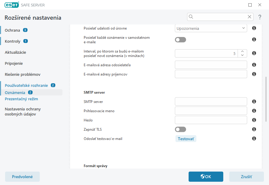 Preposielanie oznámení
