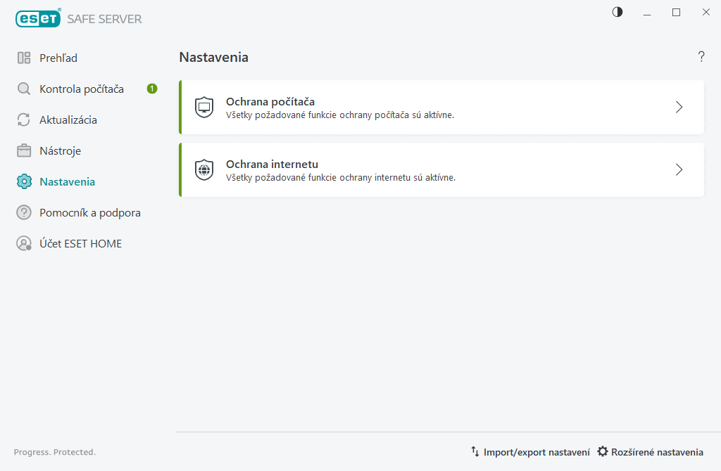 Nastavenia Nastavenia