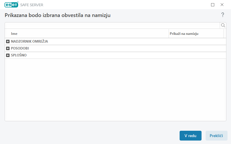 Obvestila na namizju