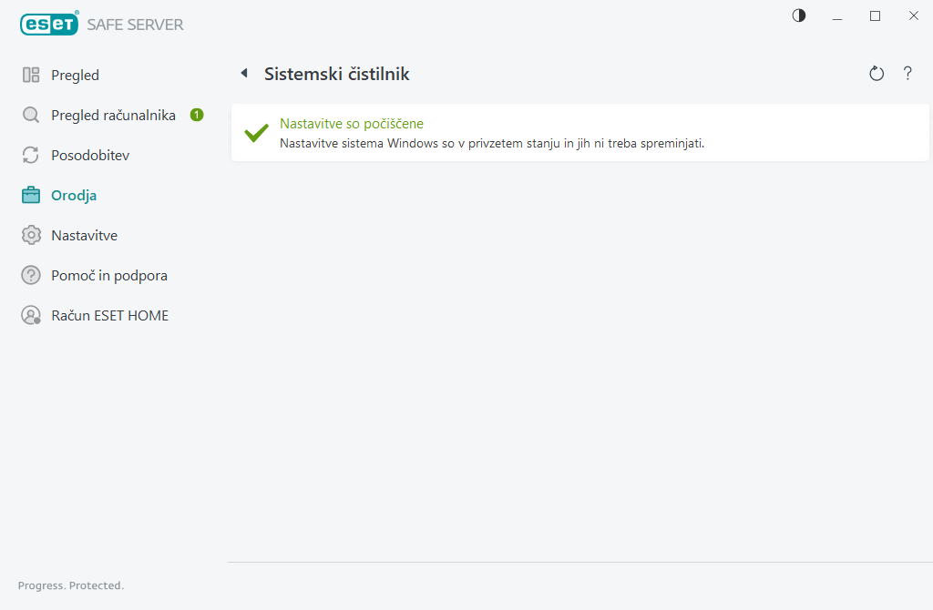 Ponastavitev sistemskih nastavitev Ponastavitev sistemskih nastavitev