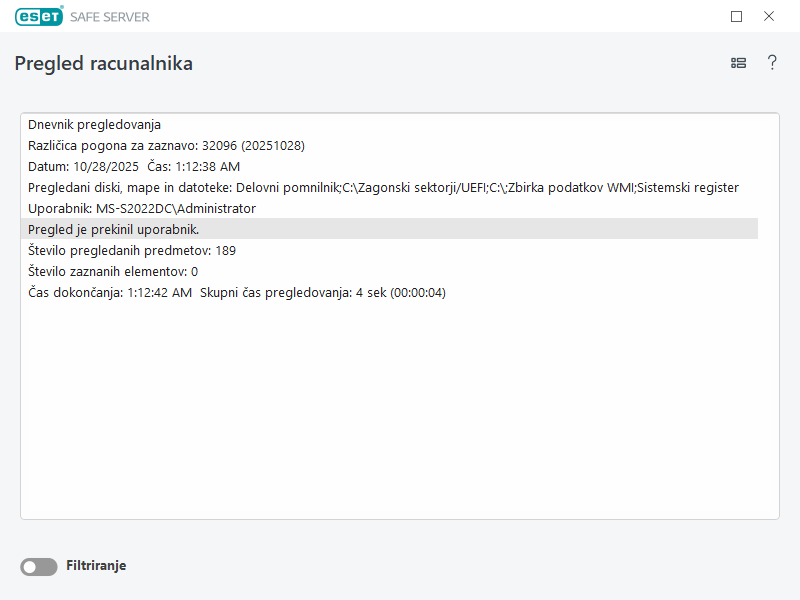 Dnevnik pregleda računalnika