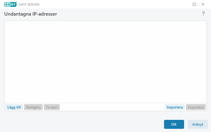 Undantagna IP-adresser Undantagna IP-adresser