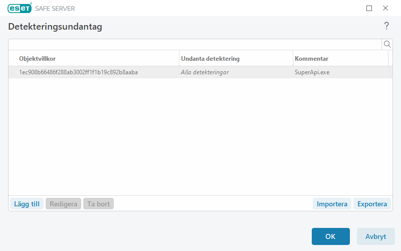 Redigera exkludering Redigera exkludering