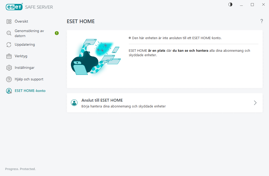 ESET HOME anslutningstatus
