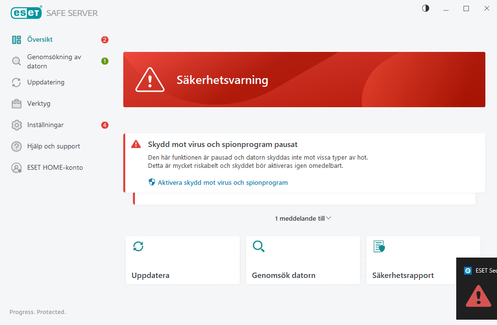 Kritiskt problem har angetts