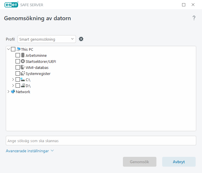 Anpassad genomsökning Anpassad genomsökning