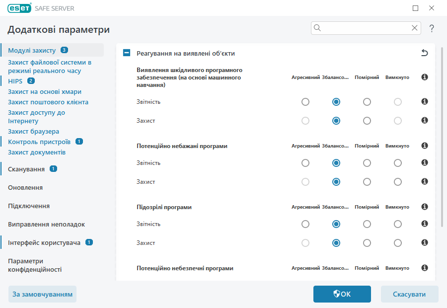 Додаткові параметри Додаткові параметри