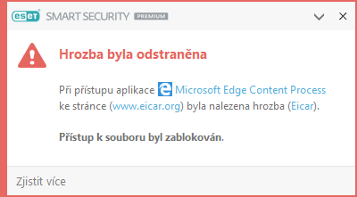 Hrozba byla odstraněna Hrozba byla odstraněna