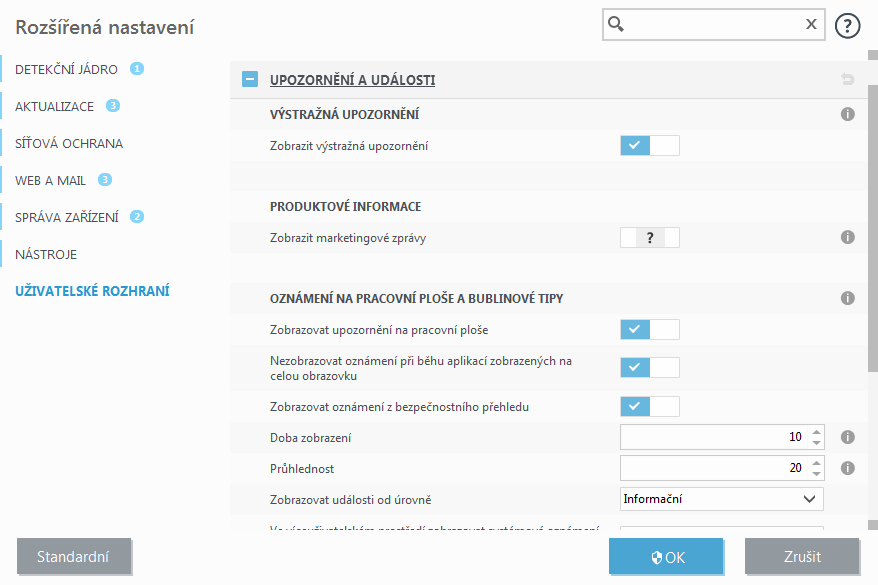Interaktivní upozornění Interaktivní upozornění