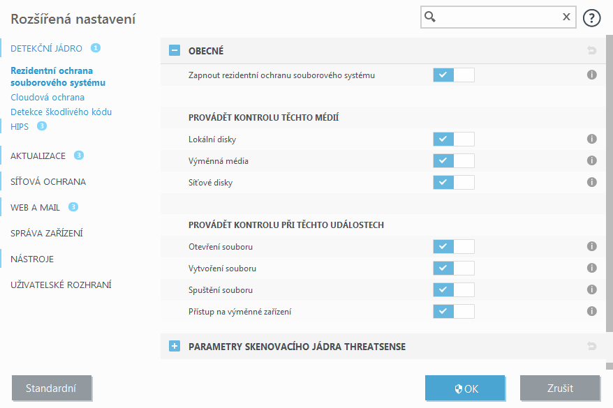 Rezidentní ochrana souborového systému Rezidentní ochrana souborového systému