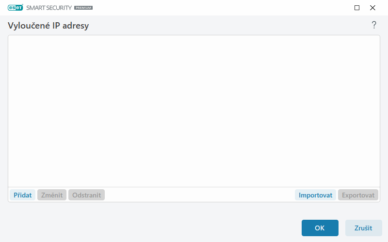 Vyloučená IP adresa Vyloučená IP adresa