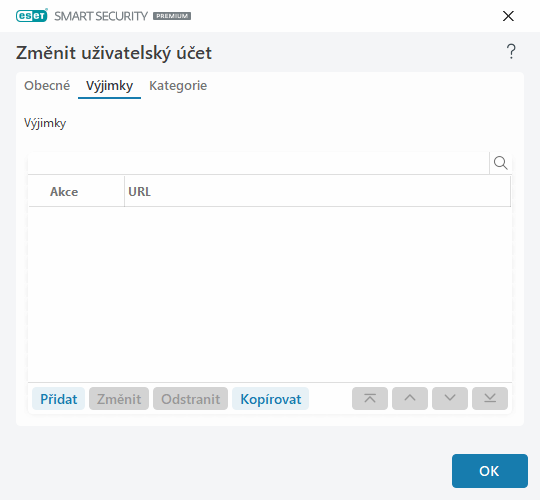 Změnit uživatelský účet Změnit uživatelský účet