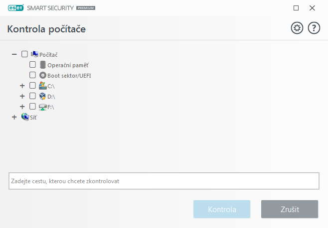 Volitelná kontrola Volitelná kontrola