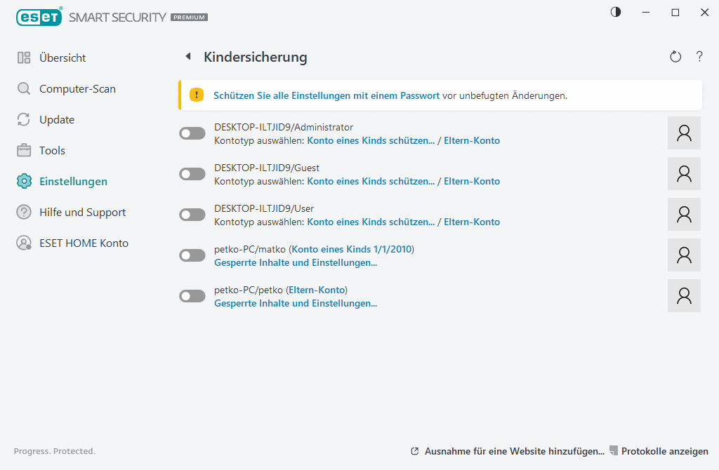 Kindersicherung
