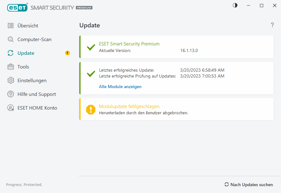 Modulupdate fehlgeschlagen Modulupdate fehlgeschlagen