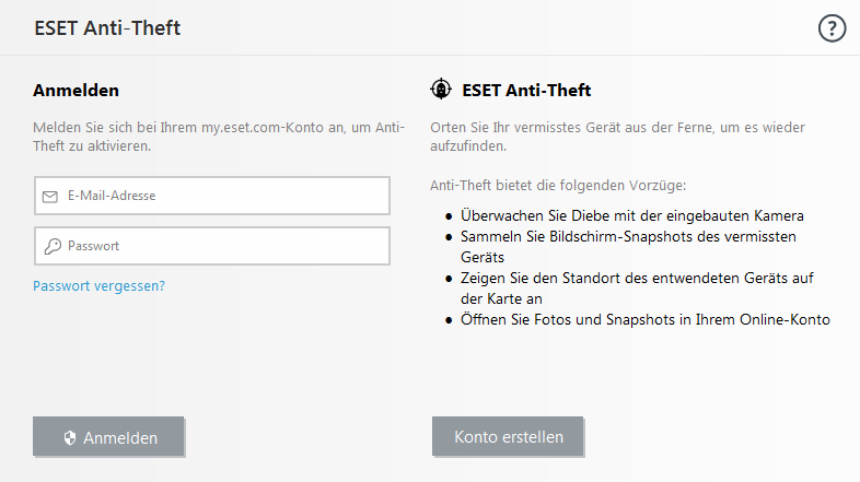 Bei ESET HOME anmelden