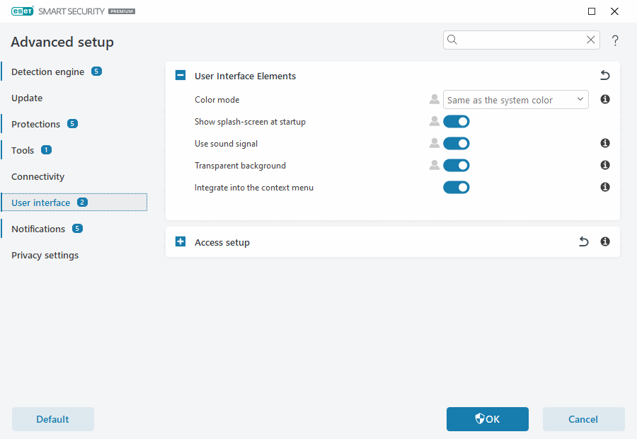 User interface elements | ESET Security Ultimate 18 | ESET Online Help