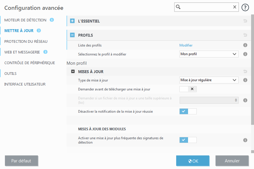 Annuler les modifications du module