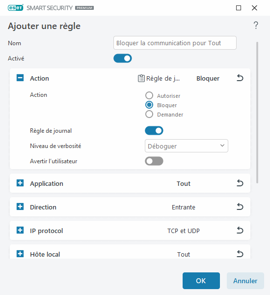 Ajouter une règle
