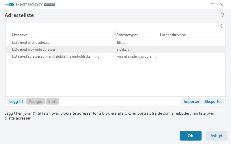 Adresseliste Adresseliste