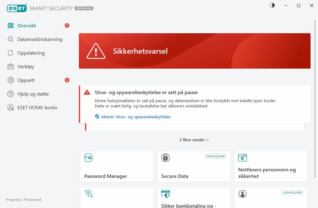 Kritisk problem indikert Kritisk problem indikert