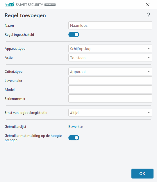 Regel toevoegen