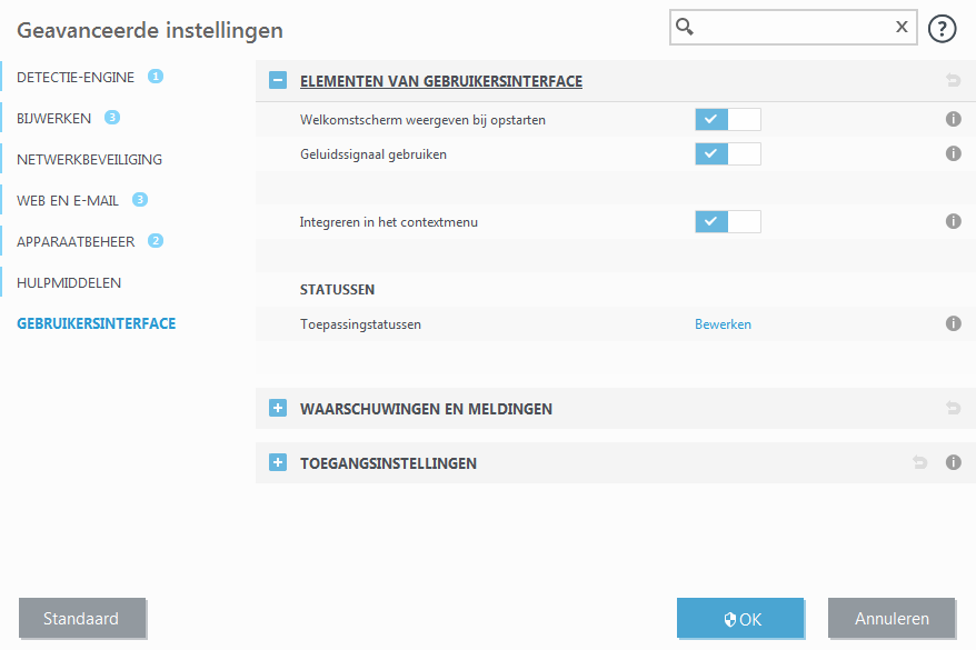 Elementen van gebruikersinterface Elementen van gebruikersinterface