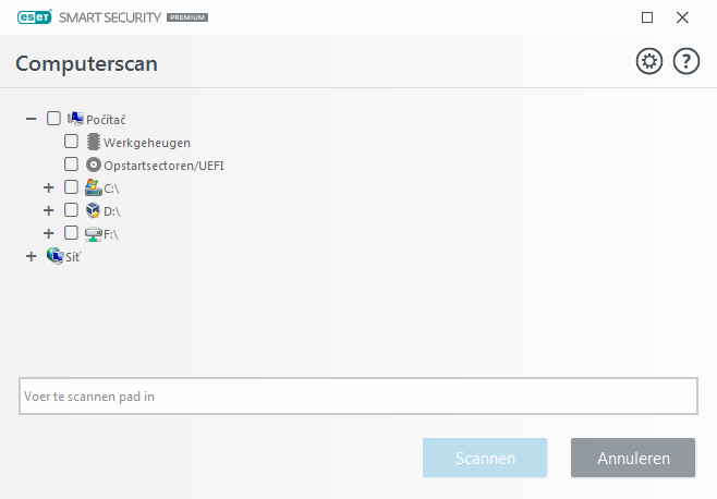 Aangepaste scan