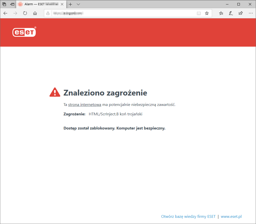 Znaleziono zagrożenie Znaleziono zagrożenie