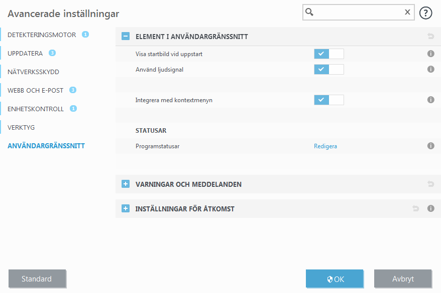 Element i användargränssnitt Element i användargränssnitt