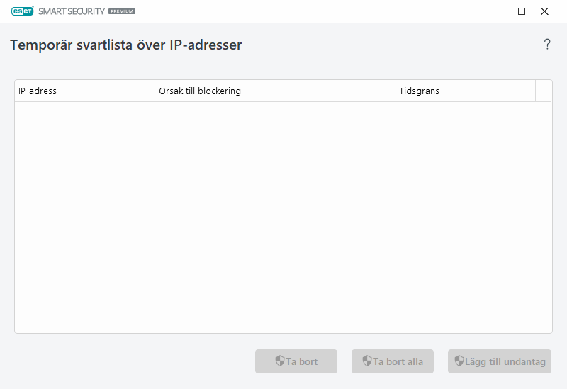 Temporär svartlista över IP-adresser