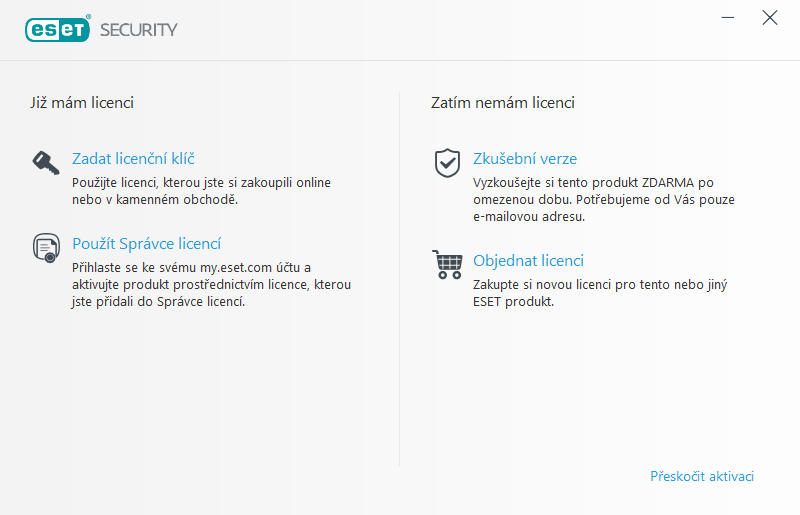 Aktivace aplikace Aktivace aplikace
