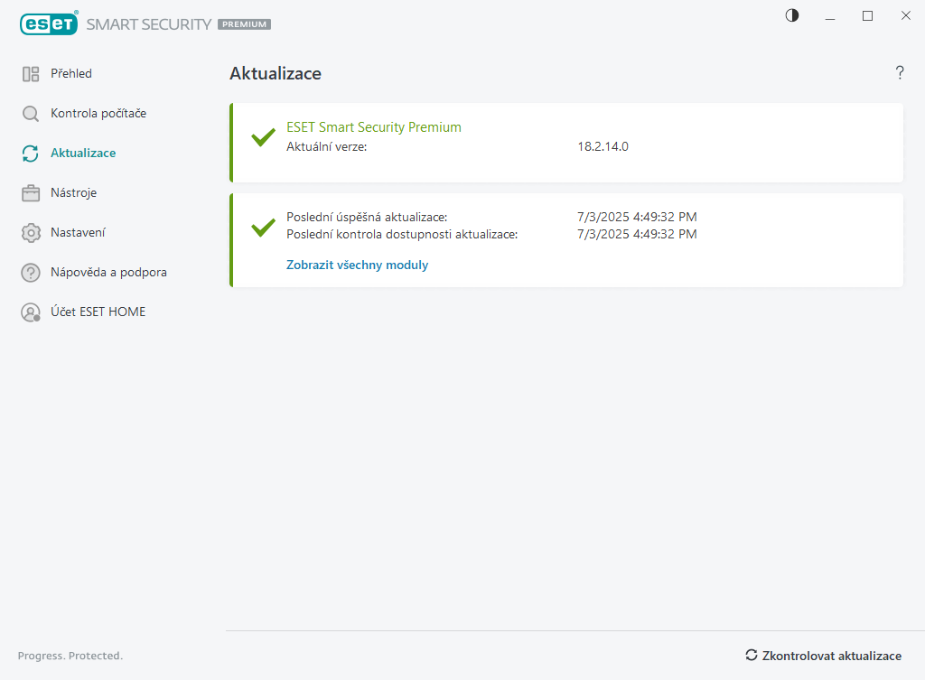 Aktualizace modulů Aktualizace modulů
