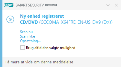 Ny enhed registreret Ny enhed registreret