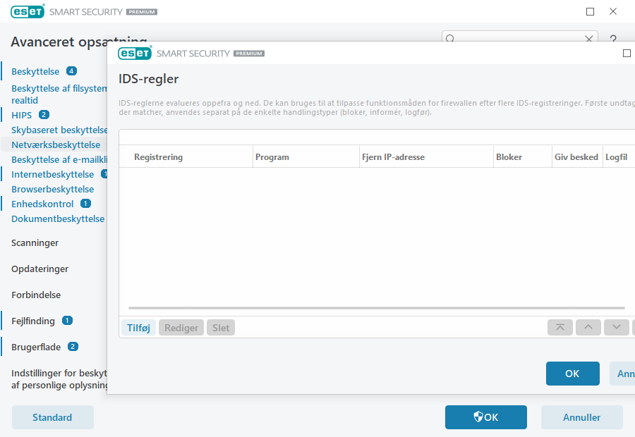 IDS-regler IDS-regler
