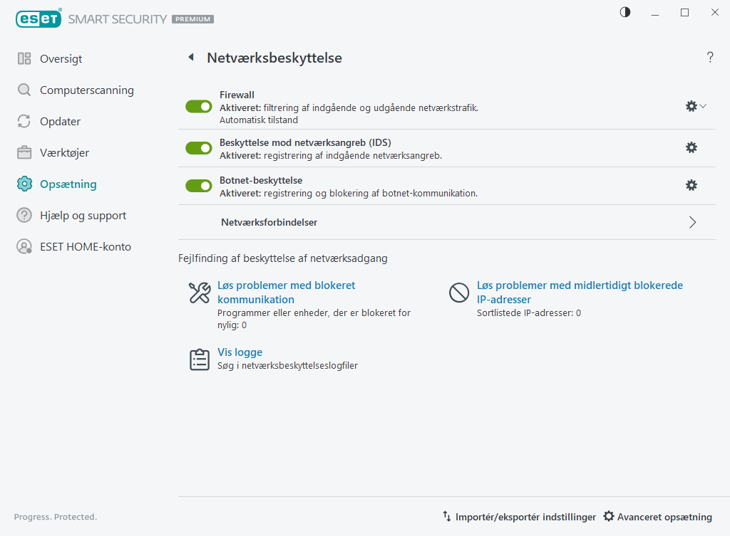 Netværksbeskyttelse Netværksbeskyttelse