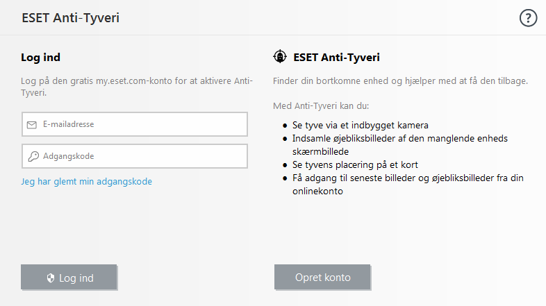Log på ESET HOME Log på ESET HOME