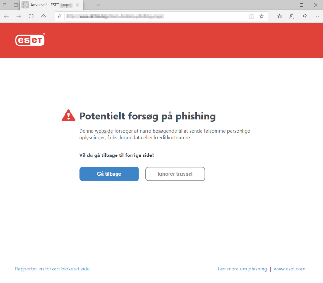 Potentielt forsøg på phishing