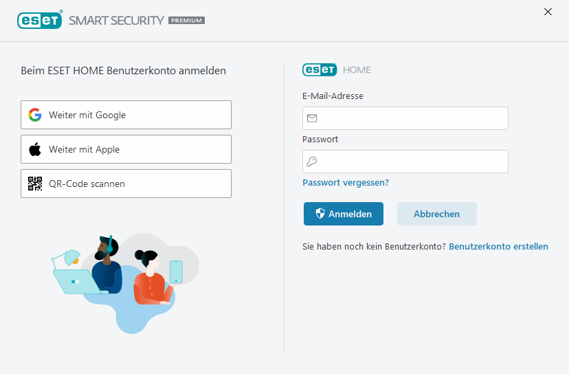 Bei ESET HOME anmelden Bei ESET HOME anmelden