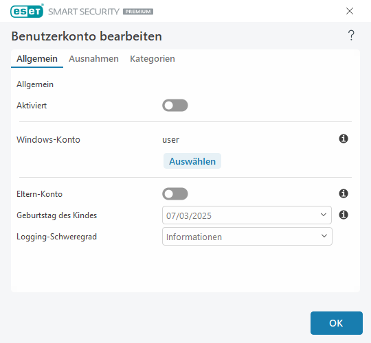 Benutzerkonto bearbeiten Benutzerkonto bearbeiten
