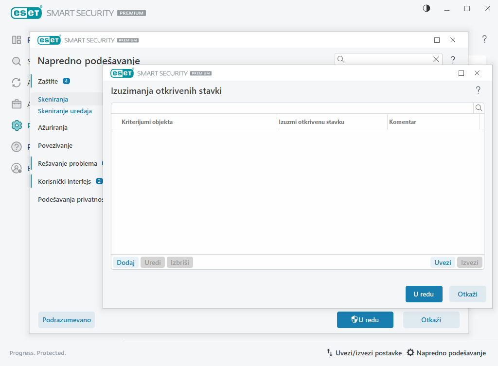 Εξαιρέσεις ανίχνευσης Εξαιρέσεις ανίχνευσης