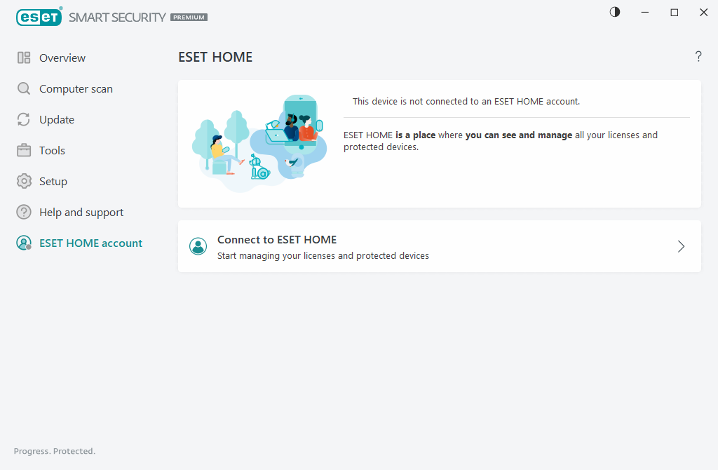 ESET HOME connection status ESET HOME connection status