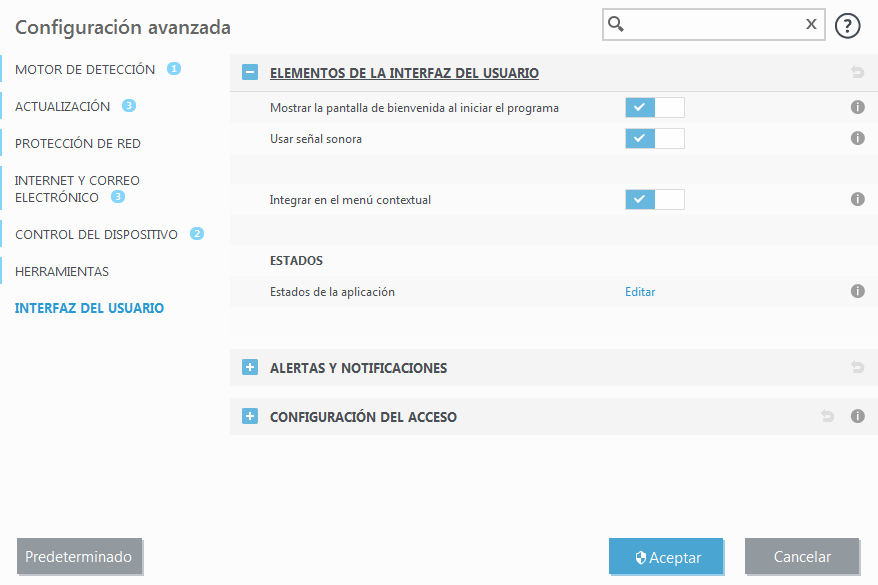 Elementos de la interfaz del usuario Elementos de la interfaz del usuario