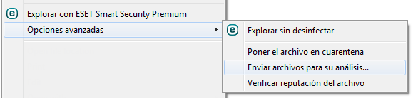 Menú contextual Menú contextual