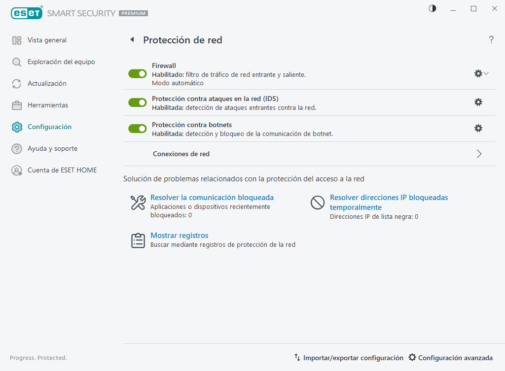 Protección de la red