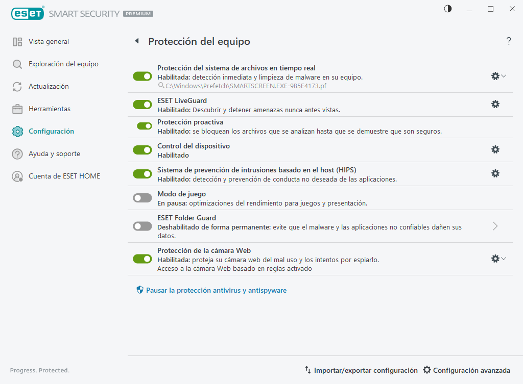 Protección del ordenador