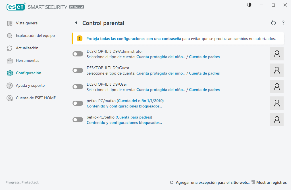 Control parental Control parental