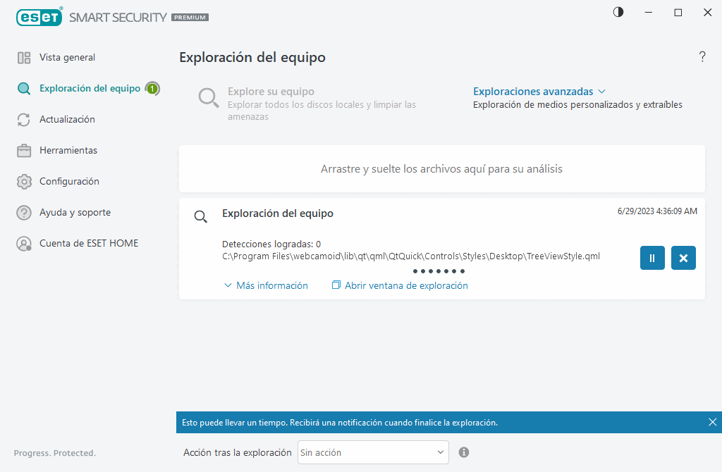 Exploración del equipo